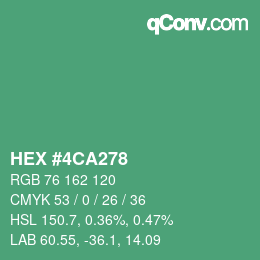 Color code: HEX #4CA278 | qconv.com