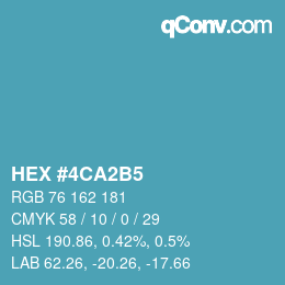 カラーコード: HEX #4CA2B5 | qconv.com