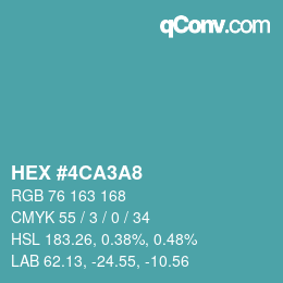 カラーコード: HEX #4CA3A8 | qconv.com