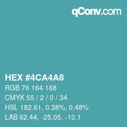 Color code: HEX #4CA4A8 | qconv.com