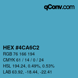 Farbcode: HEX #4CA6C2 | qconv.com