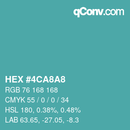 Color code: HEX #4CA8A8 | qconv.com