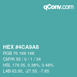 Color code: HEX #4CA9A8 | qconv.com