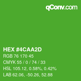 Color code: HEX #4CAA2D | qconv.com