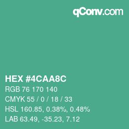 Color code: HEX #4CAA8C | qconv.com