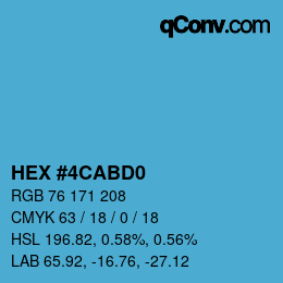 カラーコード: HEX #4CABD0 | qconv.com