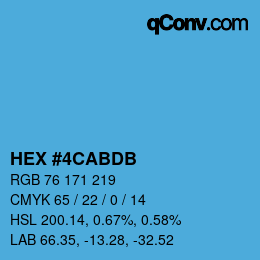 Color code: HEX #4CABDB | qconv.com