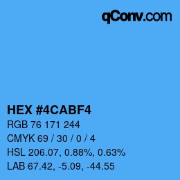 Farbcode: HEX #4CABF4 | qconv.com