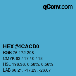 カラーコード: HEX #4CACD0 | qconv.com