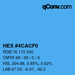 Color code: HEX #4CACF0 | qconv.com