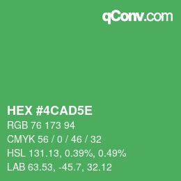 Color code: HEX #4CAD5E | qconv.com