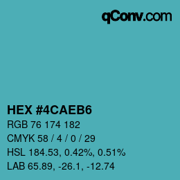 カラーコード: HEX #4CAEB6 | qconv.com