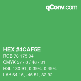 Color code: HEX #4CAF5E | qconv.com
