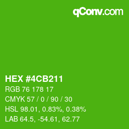 颜色代码: HEX #4CB211 | qconv.com