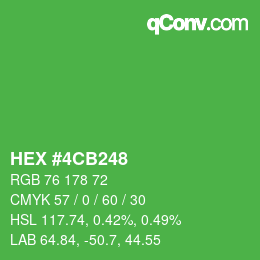 Color code: HEX #4CB248 | qconv.com