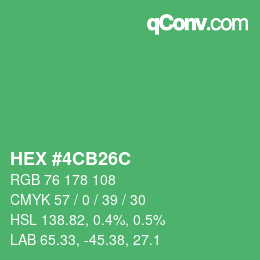 Farbcode: HEX #4CB26C | qconv.com