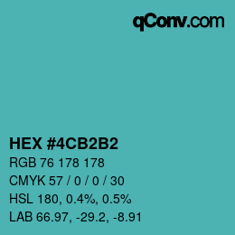 Color code: HEX #4CB2B2 | qconv.com