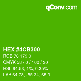 Color code: HEX #4CB300 | qconv.com