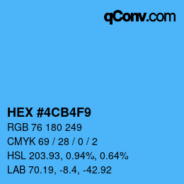 Color code: HEX #4CB4F9 | qconv.com