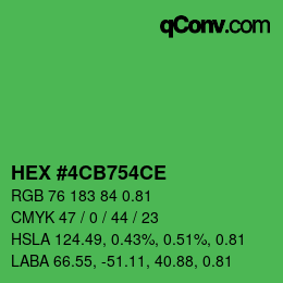 Color code: HEX #4CB754CE | qconv.com