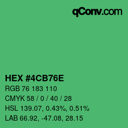 Color code: HEX #4CB76E | qconv.com