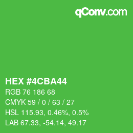Color code: HEX #4CBA44 | qconv.com