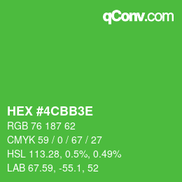 Color code: HEX #4CBB3E | qconv.com