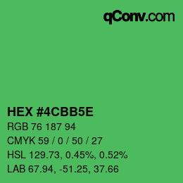 Color code: HEX #4CBB5E | qconv.com