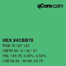 Color code: HEX #4CBB78 | qconv.com