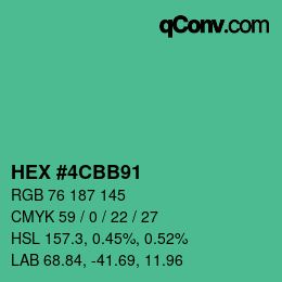 Color code: HEX #4CBB91 | qconv.com