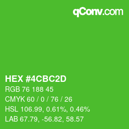 Color code: HEX #4CBC2D | qconv.com