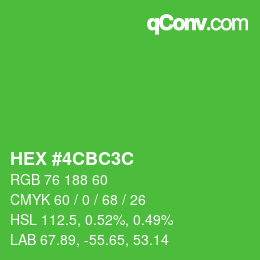 Color code: HEX #4CBC3C | qconv.com