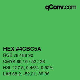 Color code: HEX #4CBC5A | qconv.com