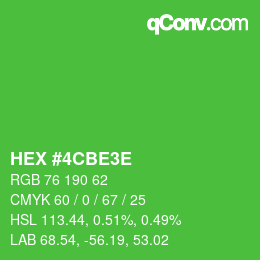 Color code: HEX #4CBE3E | qconv.com