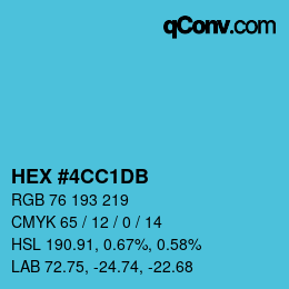 Color code: HEX #4CC1DB | qconv.com
