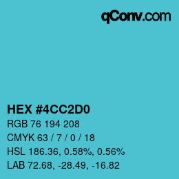Color code: HEX #4CC2D0 | qconv.com