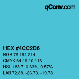 Color code: HEX #4CC2D6 | qconv.com