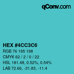 Color code: HEX #4CC3C6 | qconv.com