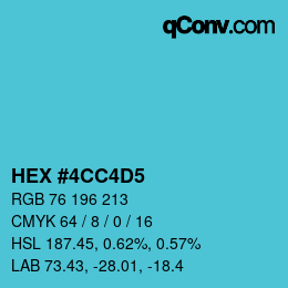 カラーコード: HEX #4CC4D5 | qconv.com