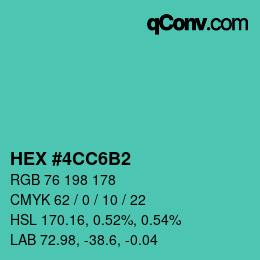 Color code: HEX #4CC6B2 | qconv.com