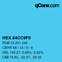 Color code: HEX #4CC9F0 | qconv.com