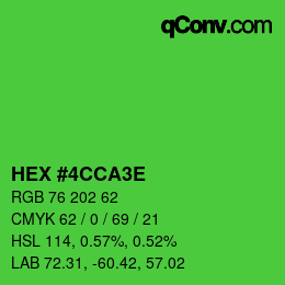 Color code: HEX #4CCA3E | qconv.com