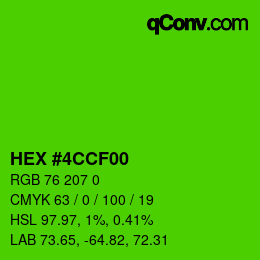 Color code: HEX #4CCF00 | qconv.com