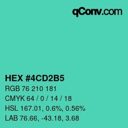 カラーコード: HEX #4CD2B5 | qconv.com