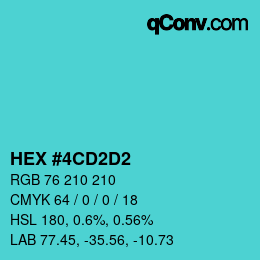 Color code: HEX #4CD2D2 | qconv.com