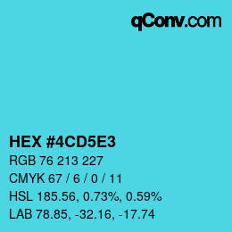 Farbcode: HEX #4CD5E3 | qconv.com