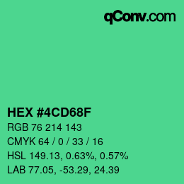 颜色代码: HEX #4CD68F | qconv.com