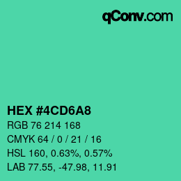 Color code: HEX #4CD6A8 | qconv.com