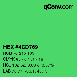 颜色代码: HEX #4CD769 | qconv.com