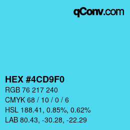 カラーコード: HEX #4CD9F0 | qconv.com